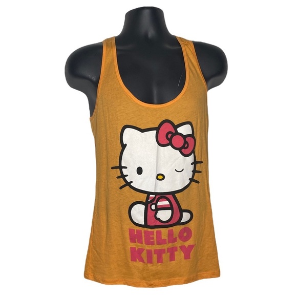 Hello Kitty x Sanrio Racerback Graphic Tank (Size:L, Color:Orange/Pink/White) - Picture 1 of 3